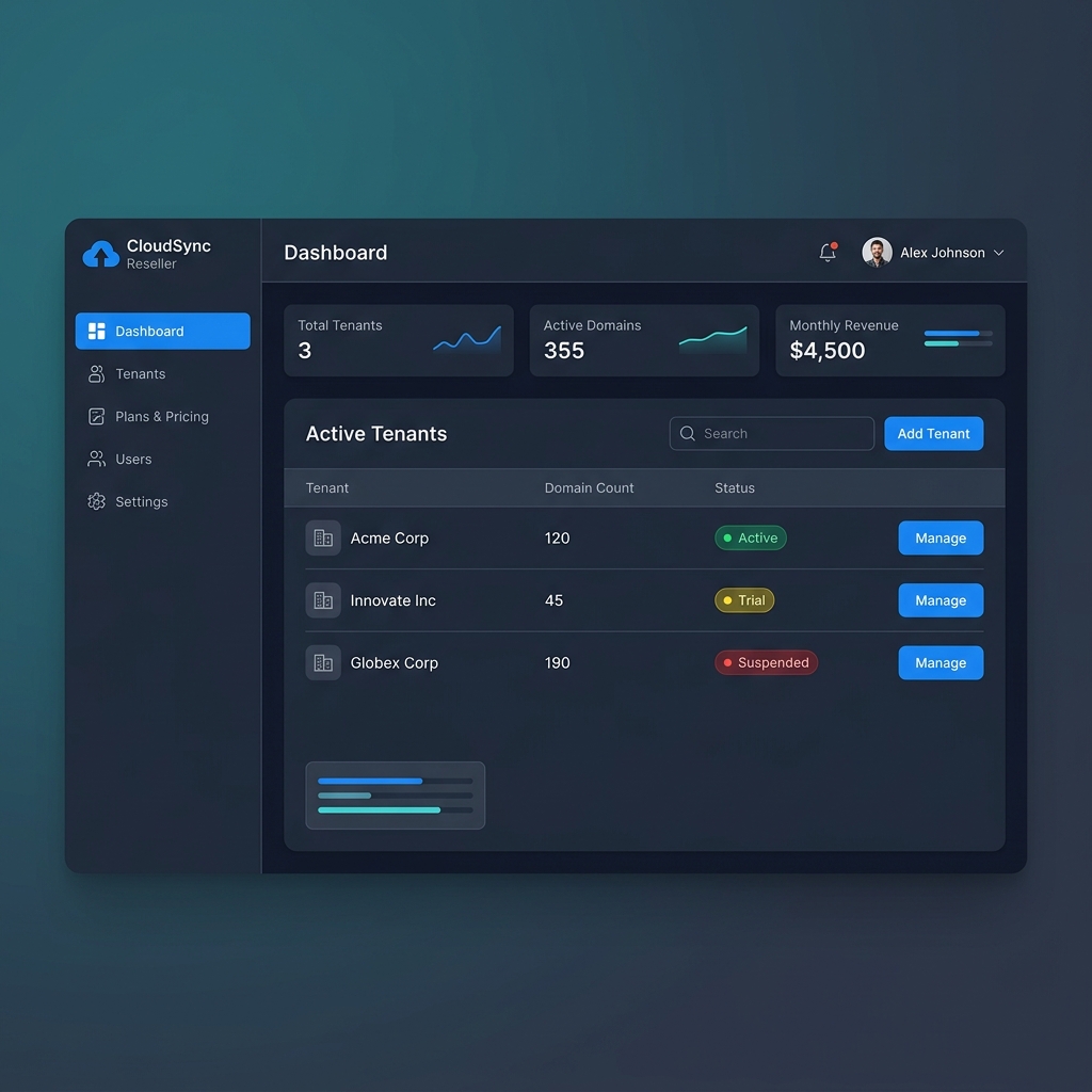 Reseller Dashboard Mockup