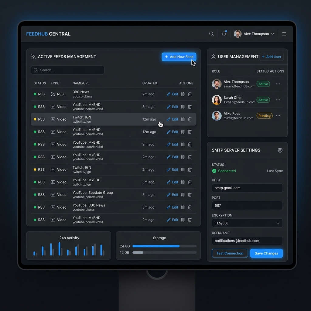 Control Panel Dark Mode Mockup