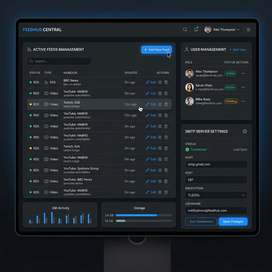 Control Panel Dark Mode Mockup