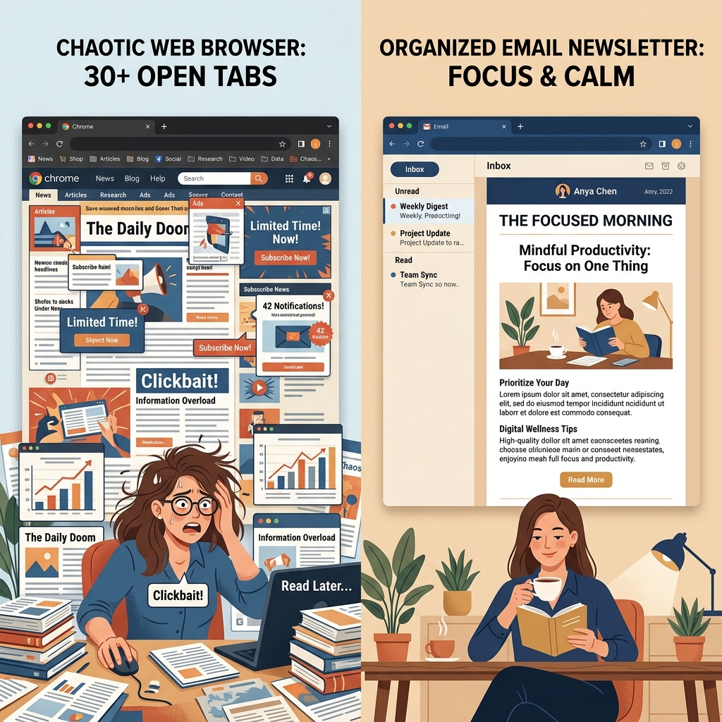 FeedPilot Split Screen Comparison
